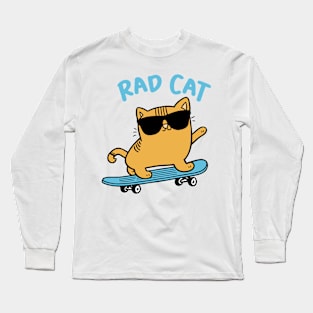 Rad Cat Skateboarding Long Sleeve T-Shirt